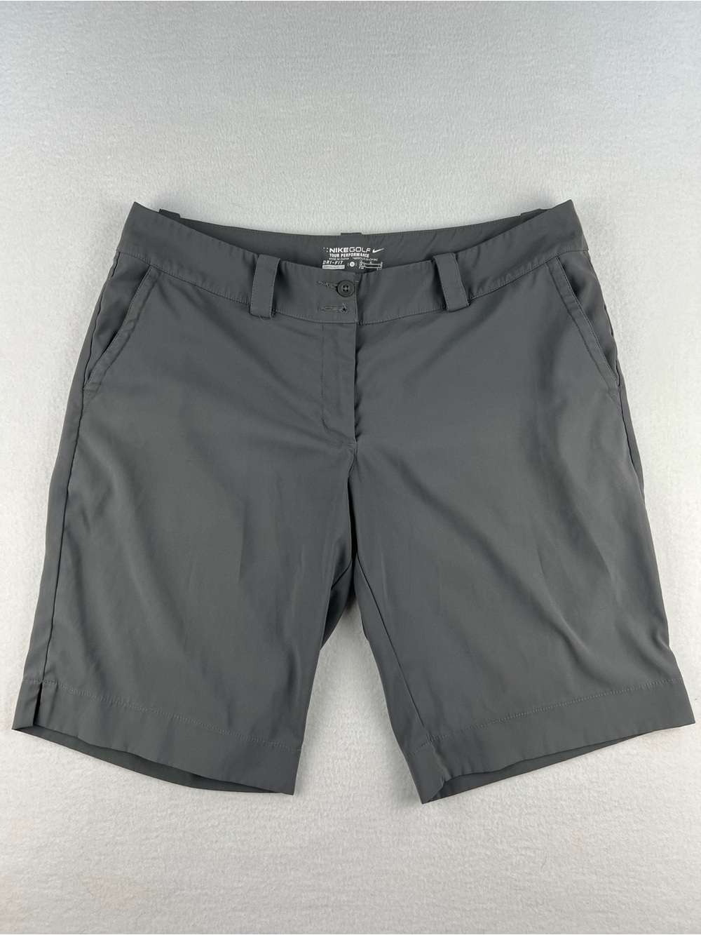 Nike Dri Fit Golf Tour Performance Shorts Versatile Gray Women Size 12